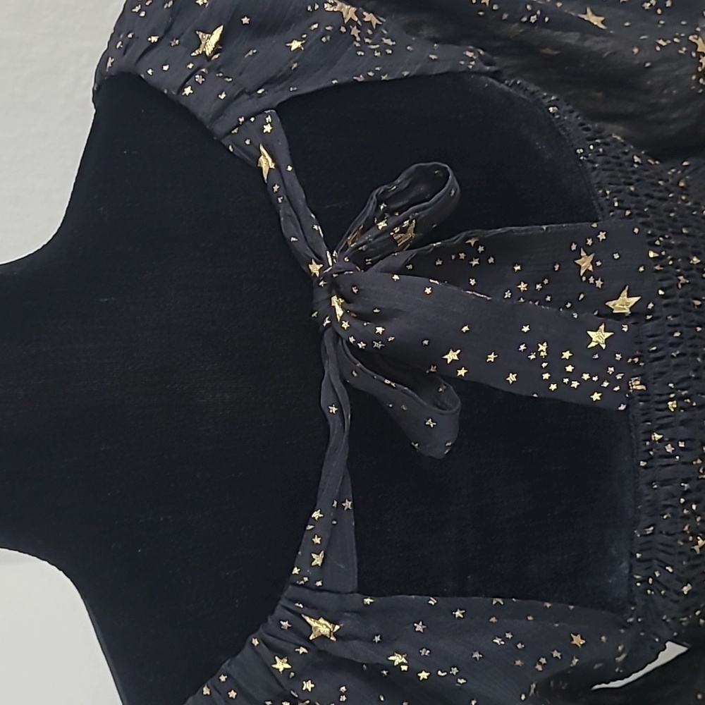 Nasty Gal Black and Gold Star Pattern Maxi Dress Party, Prom Size 2 - Picture 9 of 11